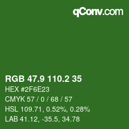 カラーコード: RGB 47.9 110.2 35 | qconv.com
