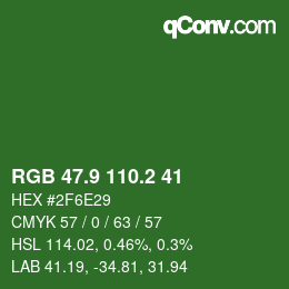 カラーコード: RGB 47.9 110.2 41 | qconv.com