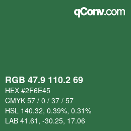 カラーコード: RGB 47.9 110.2 69 | qconv.com