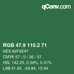 カラーコード: RGB 47.9 110.2 71 | qconv.com