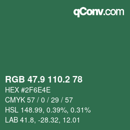 Color code: RGB 47.9 110.2 78 | qconv.com