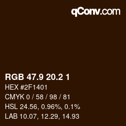 Color code: RGB 47.9 20.2 1 | qconv.com