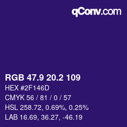 カラーコード: RGB 47.9 20.2 109 | qconv.com