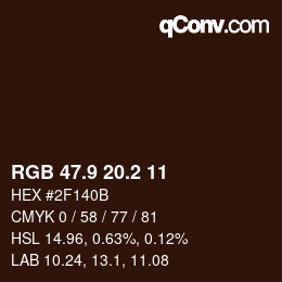 カラーコード: RGB 47.9 20.2 11 | qconv.com