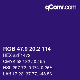 カラーコード: RGB 47.9 20.2 114 | qconv.com