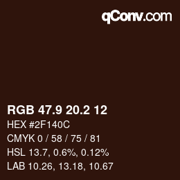 カラーコード: RGB 47.9 20.2 12 | qconv.com