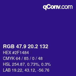 カラーコード: RGB 47.9 20.2 132 | qconv.com