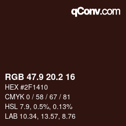 カラーコード: RGB 47.9 20.2 16 | qconv.com