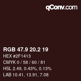 Color code: RGB 47.9 20.2 19 | qconv.com
