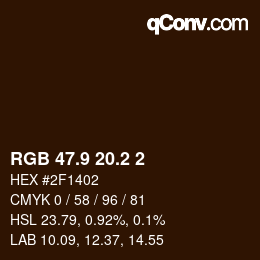 Color code: RGB 47.9 20.2 2 | qconv.com