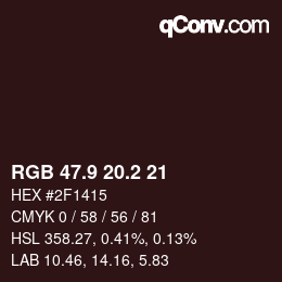 カラーコード: RGB 47.9 20.2 21 | qconv.com