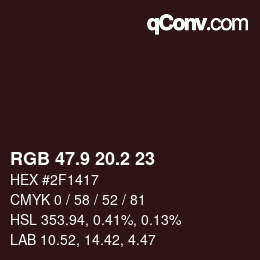 カラーコード: RGB 47.9 20.2 23 | qconv.com
