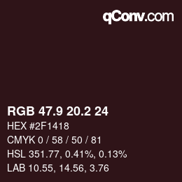 Farbcode: RGB 47.9 20.2 24 | qconv.com