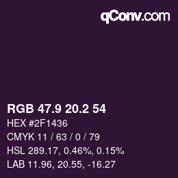 Color code: RGB 47.9 20.2 54 | qconv.com