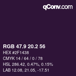 Color code: RGB 47.9 20.2 56 | qconv.com