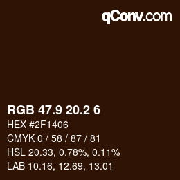 カラーコード: RGB 47.9 20.2 6 | qconv.com