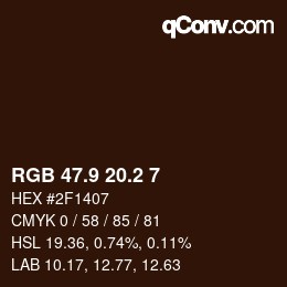 カラーコード: RGB 47.9 20.2 7 | qconv.com