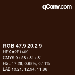 Color code: RGB 47.9 20.2 9 | qconv.com