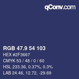 Farbcode: RGB 47.9 54 103 | qconv.com