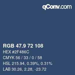 Color code: RGB 47.9 72 108 | qconv.com
