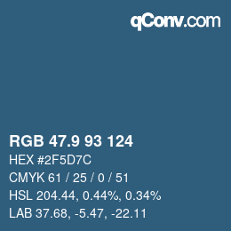 カラーコード: RGB 47.9 93 124 | qconv.com