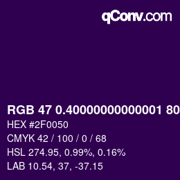 カラーコード: RGB 47 0.40000000000001 80.4 | qconv.com