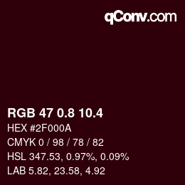 カラーコード: RGB 47 0.8 10.4 | qconv.com