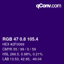 カラーコード: RGB 47 0.8 105.4 | qconv.com