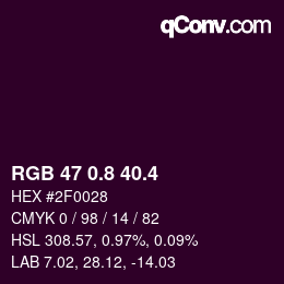 カラーコード: RGB 47 0.8 40.4 | qconv.com