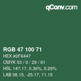 颜色代码: RGB 47 100 71 | qconv.com