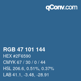 颜色代码: RGB 47 101 144 | qconv.com