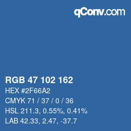 カラーコード: RGB 47 102 162 | qconv.com