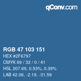 Color code: RGB 47 103 151 | qconv.com
