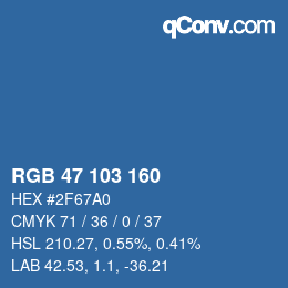 カラーコード: RGB 47 103 160 | qconv.com