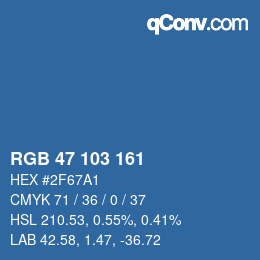 Color code: RGB 47 103 161 | qconv.com