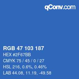 カラーコード: RGB 47 103 187 | qconv.com