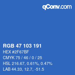 Color code: RGB 47 103 191 | qconv.com