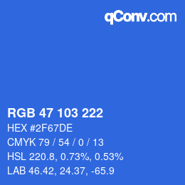 Código de color: RGB 47 103 222 | qconv.com