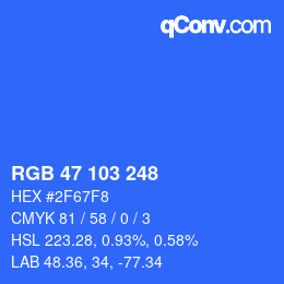 Color code: RGB 47 103 248 | qconv.com