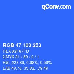 Color code: RGB 47 103 253 | qconv.com