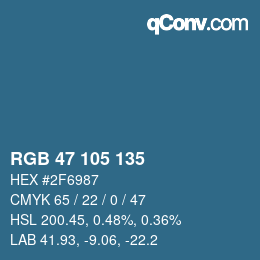 Color code: RGB 47 105 135 | qconv.com