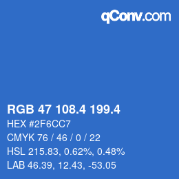 カラーコード: RGB 47 108.4 199.4 | qconv.com