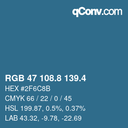 カラーコード: RGB 47 108.8 139.4 | qconv.com