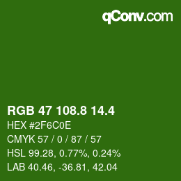 カラーコード: RGB 47 108.8 14.4 | qconv.com