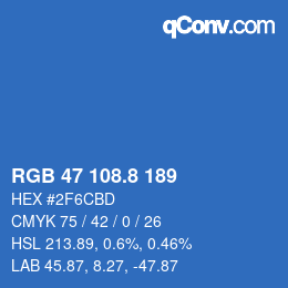 カラーコード: RGB 47 108.8 189 | qconv.com