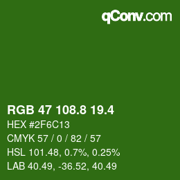 カラーコード: RGB 47 108.8 19.4 | qconv.com