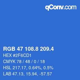 カラーコード: RGB 47 108.8 209.4 | qconv.com