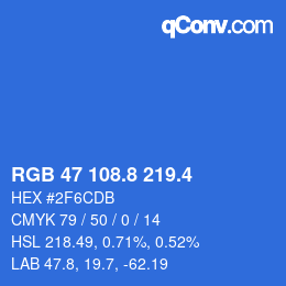 カラーコード: RGB 47 108.8 219.4 | qconv.com