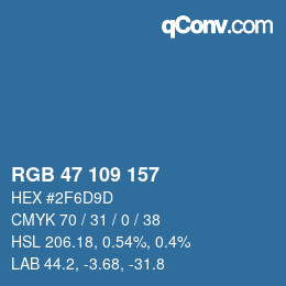 Color code: RGB 47 109 157 | qconv.com