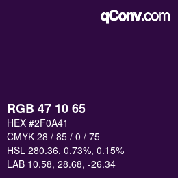 Color code: RGB 47 10 65 | qconv.com